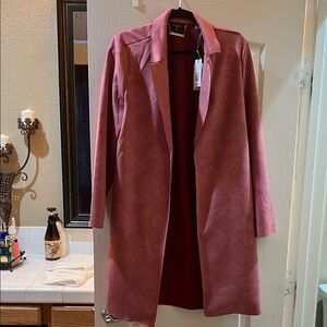 Tahari Long Coat with Classic Lapel